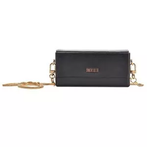 Mini Bolsa Soft Estruturada Alça Corrente<BR>- Preto<BR>- Santa Lolla