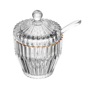 Açucareiro Imperatriz<BR>- Cristal & Dourado<BR>- 11xØ8cm<BR>- Wolff