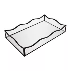 Bandeja Espelhada Ocean<BR>- Espelhada & Preta<BR>- 4x24,5x15cm<BR>- Lyor