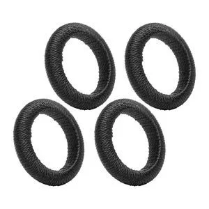 Jogo De Anéis Para Guardanapo Tressê<BR>- Preto<BR>- 4Pçs<BR>- Lyor