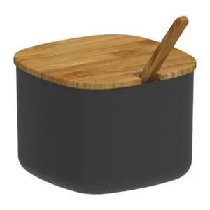 Açucareiro Lume<BR>- Preto & Bege<BR>- 9x21x21cm