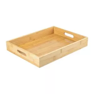 Bandeja Com Alça Sense<BR>- Bege<BR>- 5,5x37x28,5cm<BR>- Ou