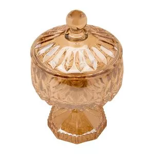 Potiche Decorativo Louise<BR>- Cristal & Ambar<BR>- 23xØ14cm<BR>- Wolff
