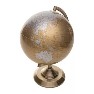 Globo Decorativo<BR>- Dourado & Prateado<BR>- 26,5x22x20cm<BR>- Wolff