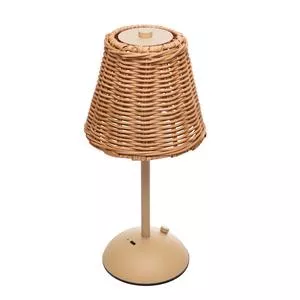Luminária De Mesa LED 3 Tons USB Moana Metal<BR>- Bege<BR>- 30cm<BR>- Wolff
