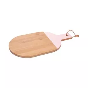 Tábua Para Corte Oval Bambu Lignora<BR>- Rosa<BR>- 35x18x1cm<BR>- Wolff