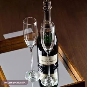 Jogo 6 Taças De Champagne Cristal Bohemia Colibri<BR>- Incolor<BR>- 220ml<BR>- Wolff