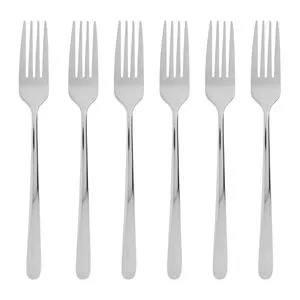 Jogo De Garfos Para Mesa Viena<BR>- Inox<BR>- 6Pçs