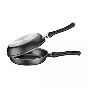 Omeleteira Loreto<BR>- Cinza Escuro & Preta<BR>- Ø20cm