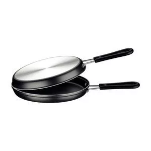 Omeleteira Loreto<BR>- Preta & Prateada<BR>- 5x40x24cm