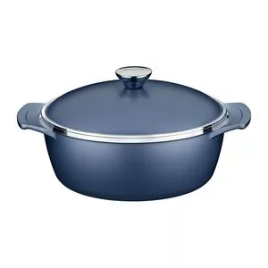 Caçarola Antiaderente Lyon<BR>- Azul & Prateada<BR>- Ø26cm