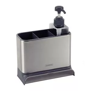 Organizador De Pia Plurale<BR>- Inox<BR>- 21,6x18,2x9,6cm<BR>- Tramontina