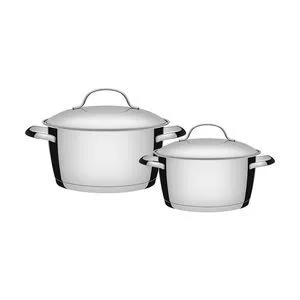 Jogo De Caçarolas Allegra<BR>- Inox<BR>- 2Pçs
