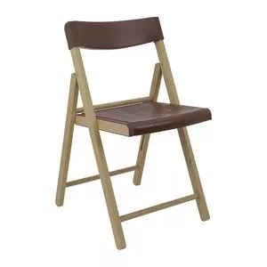 Cadeira Dobrável Potenza<BR>- Marrom Escuro & Bege<BR>- 78,1x42,1x53,7cm<BR>- Tramontina