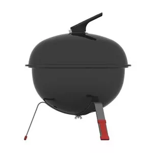 Churrasqueira A Carvão<BR>- Preta & Vermelha<BR>- 44,1xØ32cm
