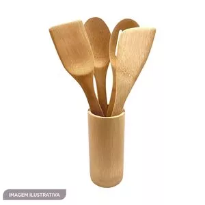 Jogo De Utensílios<BR>- Bambu<BR>- 4Pçs<BR>- Mozcada