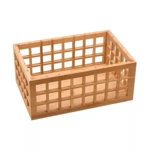 Cesto Multiuso Com Vazados<BR>- Bambu<BR>- 11,5x26,5x17,5cm<BR>- Oikos