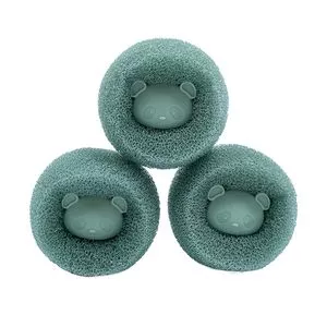 Jogo De Esponjas Tira Pelos<BR> - Verde Escuro<BR> - 3Pçs<BR> - Oikos