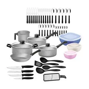 Kit Cozinha<BR>- Inox<BR>- 47Pçs