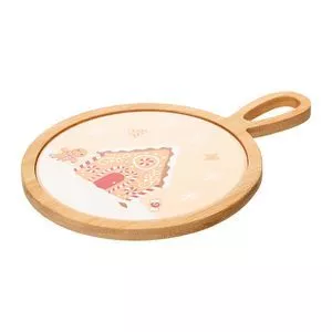 Conjunto Tábua Com Bandeja Bambu Encanto De Natal<BR>- Natural -<BR>24x17x1cm 2pçs Lyor