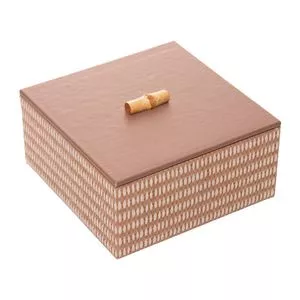 Caixa Decorativa MDF Fosco<BR>- Marrom<BR>- 16x16x8,5cm<BR>- Wolff