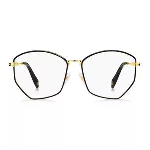 Armação Geométrica Para Óculos De Grau<BR> - Preta & Dourada<BR> - Marc Jacobs