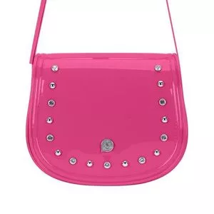 Bolsa Transversal Com Pedrarias<BR>- Pink<BR>- Molekinha