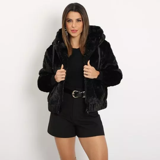 Jaqueta Bomber- Preto- Alpelo - PRIVALIA - O outlet online de moda