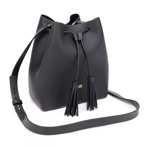 Bolsa Saco Com Tassel<br /> - Preta<br /> - Colcci