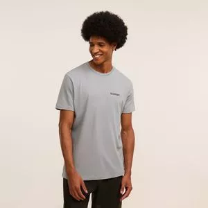 Camiseta Comfort Lettering<BR>- Azul Claro<BR>- Renner