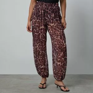 Calça Aladim Animal Print<BR>- Marrom<BR>- Renner