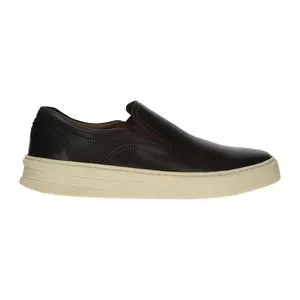 Sapatênis Couro Com Elástico<BR>- Preto<BR>- Dudalina