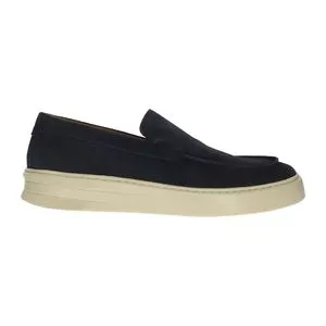 Tênis Slip On Couro<BR>- Azul Marinho<BR>- Dudalina