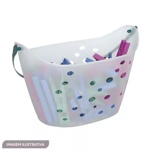 Cesto De Prendedores Classic<BR>- Branco & Verde Água<BR>- 36Pçs<BR>- Flash Limp