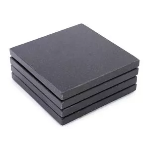 Jogo De Porta-Copos Granito Quadrado 4 Peças<BR>- Preto<BR>- 1x10x10cm<BR>- Hub.Me