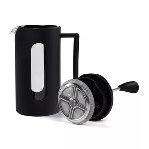 Cafeteira Prensa Francesa Vidro<BR>- Preto<BR>- 17,9x11x7,2cm 350ml<BR>- Só Marcas