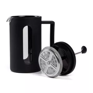 Cafeteira Prensa Francesa Vidro Só Marcas<BR>- Preto<BR>- 19,2x13,5x9cm<BR>- 600ml