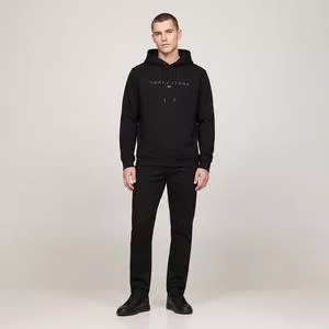 Moletom Hoodie<BR>- Preta<BR>- Tommy Hilfiger