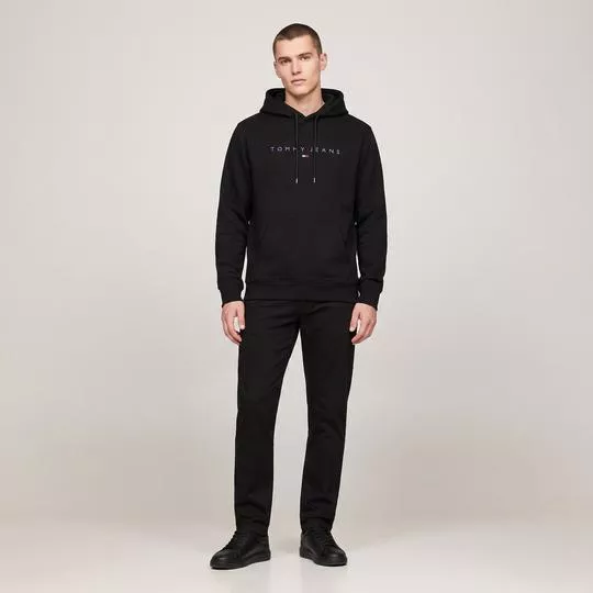 Moletom Hoodie- Preta- Tommy Hilfiger