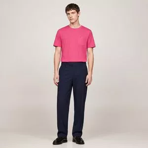 Camiseta Essential Pocket Gola Careca Manga Curta<BR>- Pink<BR>- Tommy Hilfiger