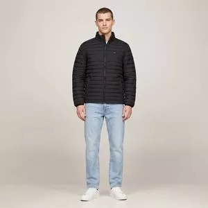 Jaqueta Puffer Com Bolsos<BR>- Preta<BR>- Tommy Hilfiger