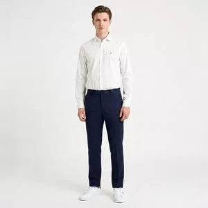Camisa Slim Manga Longa Social<BR>- Branca<BR>- Tommy Hilfiger