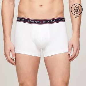 Kit De 3 Cuecas<BR>- Branco<BR>- Tommy Hilfiger