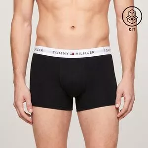 Kit Cueca Trunk 3 Peças<BR>- Preta<BR>- Tommy Hilfiger