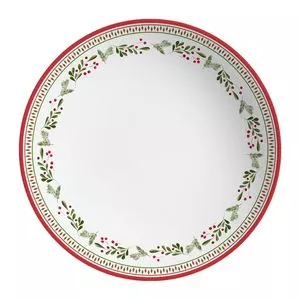 Prato Fundo Cerâmica Merry Christmas<BR>- Decorado -<BR>26,5x25,7x11,2cm<BR>1pç<BR>Alleanza Ceramica