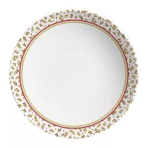 Prato Fundo Cerâmica Abraço De Natal<br /> - Branco & Bege<br /> 26.5x25.7x11.2cm 1pç Alleanza Ceramica