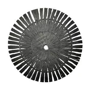 Jogo Americano Com Relevos<BR>- Preto<BR>- Ø38cm<BR>- Btc Decor