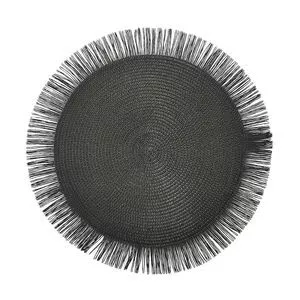 Lugar Americano Com Relevo<BR>- Preto<BR>- Ø39cm<BR>- Btc Decor