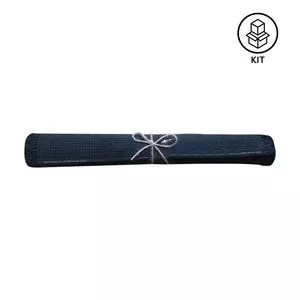 Caminho De Mesa Em Linho<BR>- Preto<BR>- 2Pçs<BR>- Btc Decor