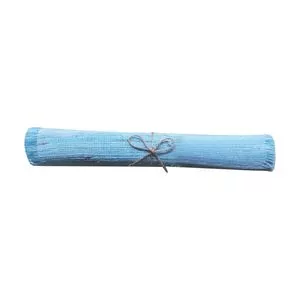 Caminho De Mesa Em Linho<BR>- Azul<BR>- 26x141cm<BR>- Btc Decor